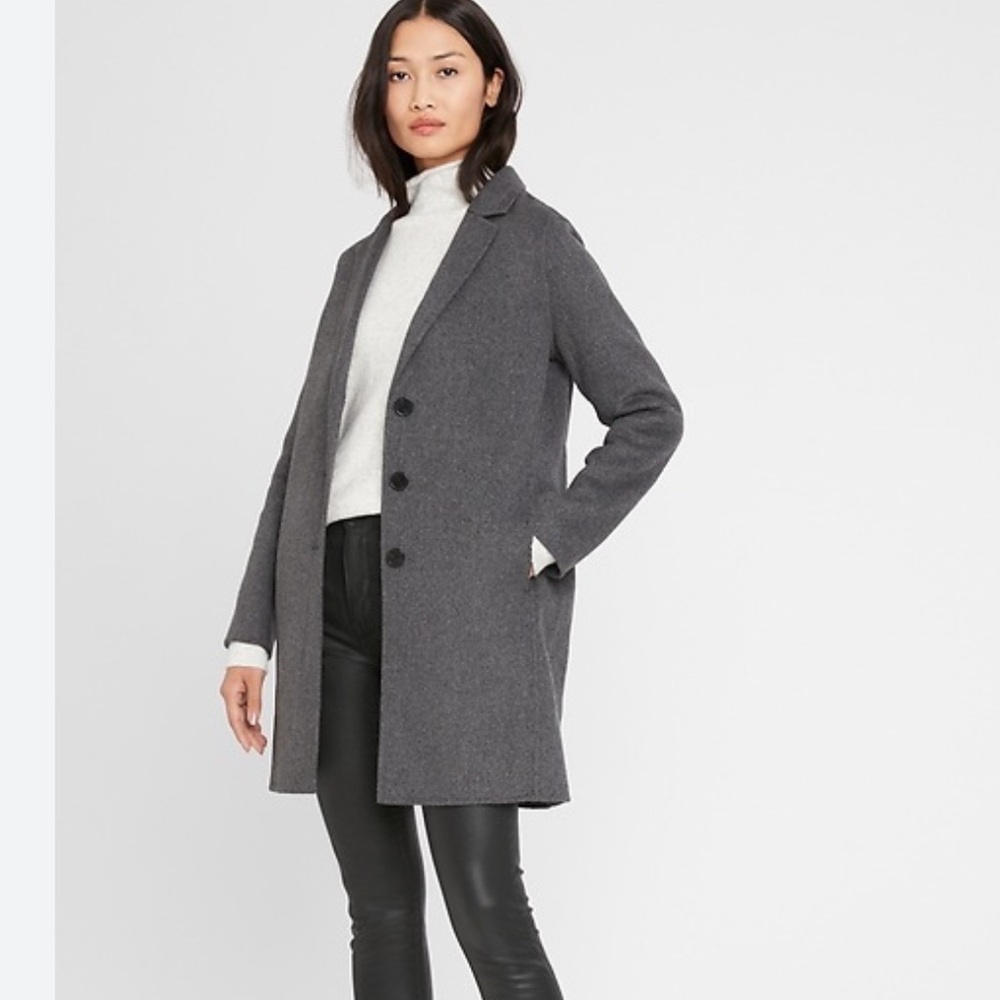 Banana Republic Women's Gray Double Faced Mid Length Top Coat sz XL